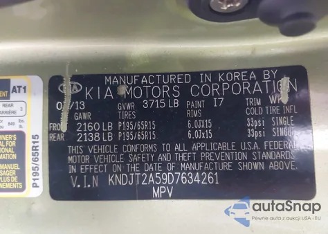 2013 Kia Soul из США, поврежденный, VIN KNDJT2A59D7634261